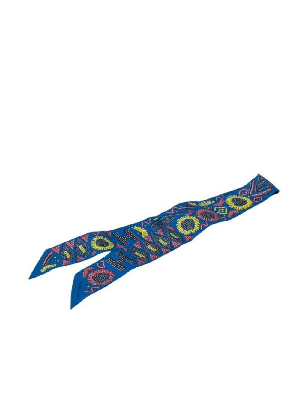 Hermes Twilly Kelly en Perles Scarf Made of Pearl Blue Multicolor Silk